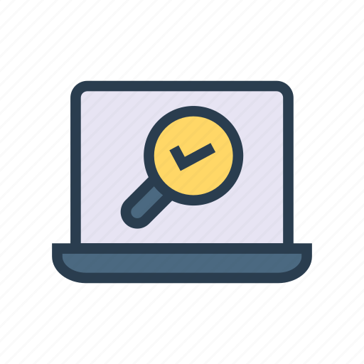 Find, glass, laptop, magnifier, search icon - Download on Iconfinder