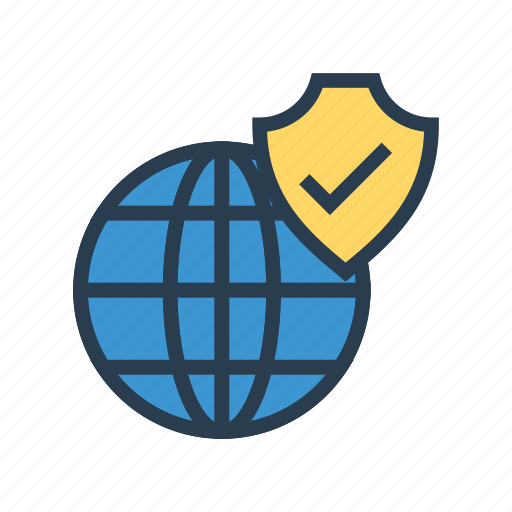 Global, security, shield, tick, world icon - Download on Iconfinder