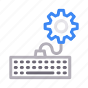 cogwheel, computer, creative, keyboard, setting 