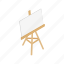 blank, blog, board, easel, isometric, paper, stand 