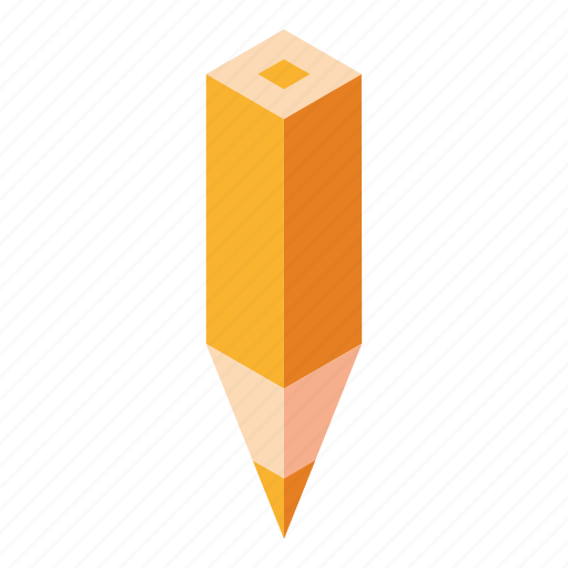 Color pencil, isometry, pencil, yellow icon - Download on Iconfinder