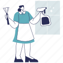 house maid, housekeeping, cleaning, window glass, maid, cleaning service, cleaner, clean 