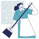 sweeping, sweep, sweeper, broom, maid, cleaning service, cleaner, housekeeping, clean 