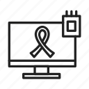 cancer diagnosis, ribbon, monitor, disease
