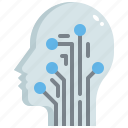 artificial, intellligence, futuristic, ai, head, brain, robot