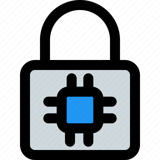 Processor, lock, technology, security icon - Download on Iconfinder