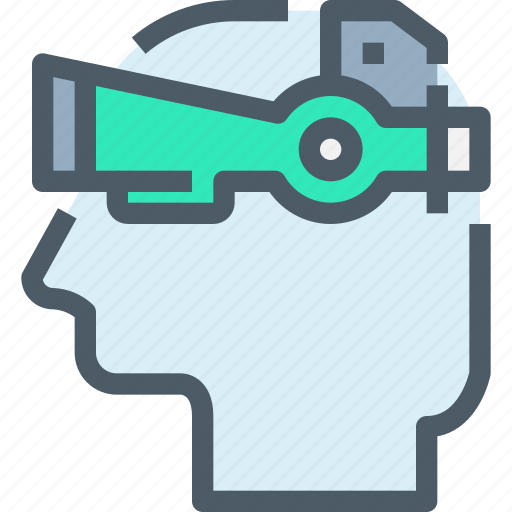 Gadget, head, human, reality, technology, virtual icon - Download on Iconfinder
