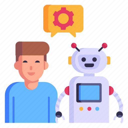 Robotic chat, robot setting, repair robot, robotics, robot developer icon - Download on Iconfinder