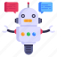 robotic chat, artificial intelligence, bot chat, robot conversation, robot assistant 