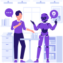 idea, brainstorming, robot, artificial, intelligent, ai, bulb