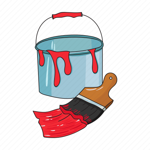 Brush, bucket, enamel, paint, painting, smear, tool icon - Download on Iconfinder