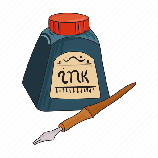 Cover, draw, ink, inkwell, pen, vessel, write icon - Download on Iconfinder