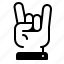 gesture, rock, rock on, sign of the horn 