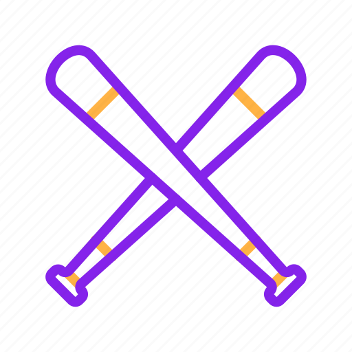 Baseball, bat, cross, equipment, sport icon - Download on Iconfinder