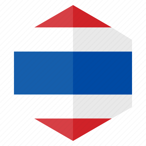 Asia, country, design, flag, hexagon, thailand icon - Download on Iconfinder