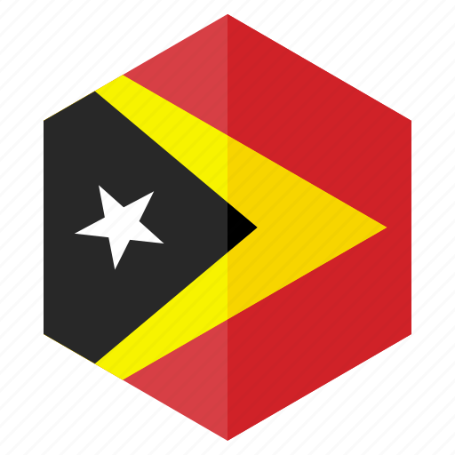 Asia, country, design, flag, hexagon, timor leste icon - Download on Iconfinder