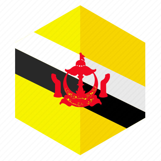 Asia, brunei, country, design, flag, hexagon icon - Download on Iconfinder