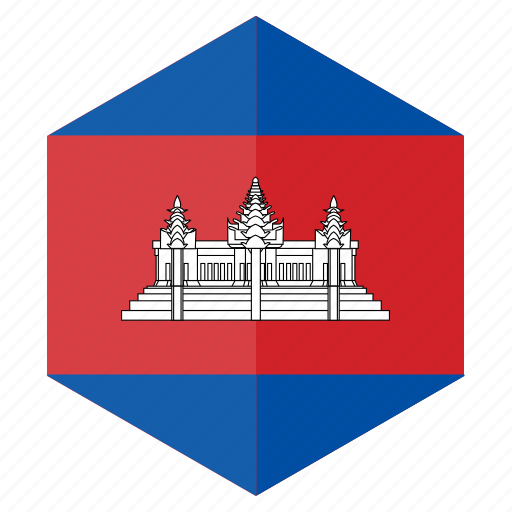 Asia, cambodia, country, design, flag, hexagon icon - Download on Iconfinder