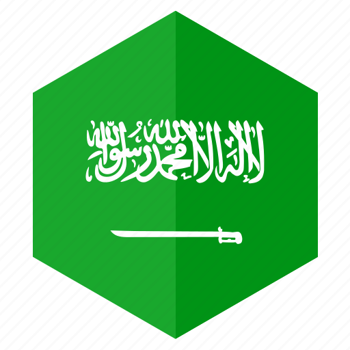 Asia, country, design, flag, hexagon, saudi arabia icon - Download on Iconfinder