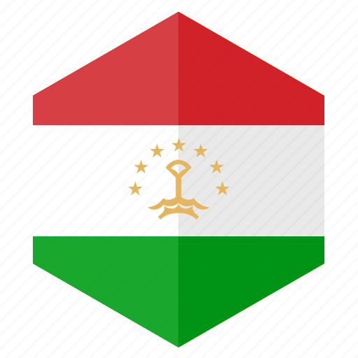 Asia, country, design, flag, hexagon, tajikistan icon - Download on Iconfinder