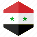 asia, country, design, flag, hexagon, syria