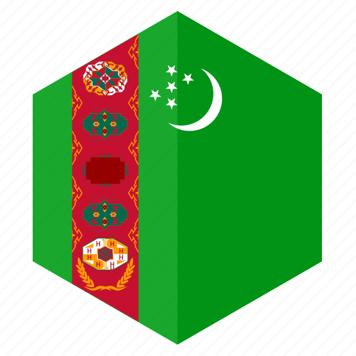 Asia, country, design, flag, hexagon, turkmenistan icon - Download on Iconfinder
