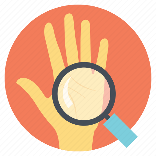 Looking for future, palmistry, predicting future, reading hand lines, reading lines icon - Download on Iconfinder