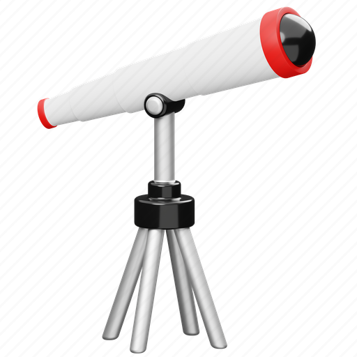 Telescope, view, binoculars, science, vision, search, laboratory 3D illustration - Download on Iconfinder