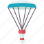 parachute, booster, rocket, launch, sky 