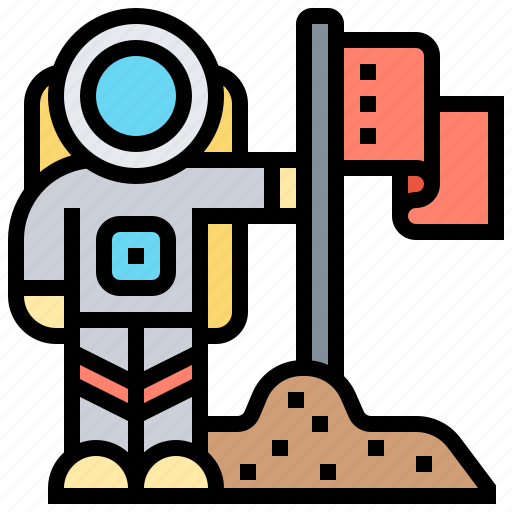Astronaut, explorer, flag, planet, spaceman icon - Download on Iconfinder