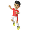 jump and punch football player boy, jumping, win, celebration, happy, football, soccer, ball, sport 