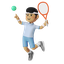 jumping smash tennis player boy, jumping, smash, racket, ball, tennis, sport, athlete, boy 