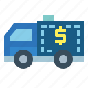bank, delivery, truck, vehicle