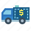 bank, delivery, truck, vehicle 