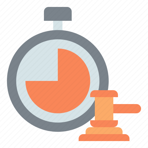 Stopwatch, sell, auction, time, hammer icon - Download on Iconfinder