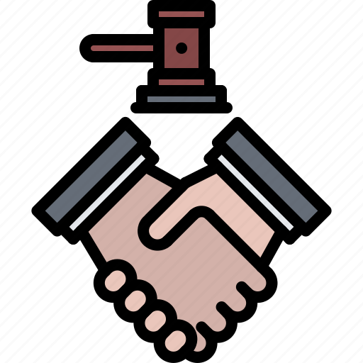 Hand, handshake, hammer, deal, auction, house icon - Download on Iconfinder