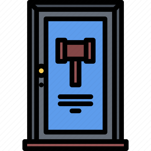 Signboard, door, hammer, auction, house icon - Download on Iconfinder
