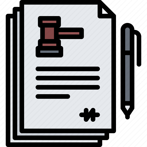 Hammer, contract, document, signature, pen, auction, house icon - Download on Iconfinder