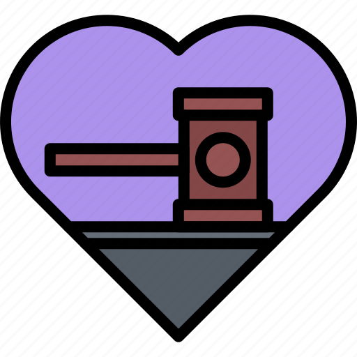 Love, heart, hammer, auction, house icon - Download on Iconfinder