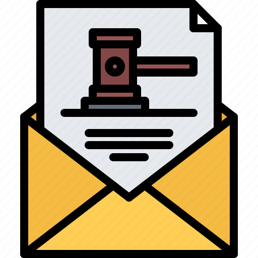 Hammer, letter, invitation, envelope, auction, house icon - Download on Iconfinder