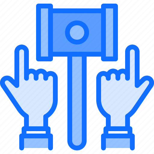 Hammer, hand, bet, auction, house icon - Download on Iconfinder