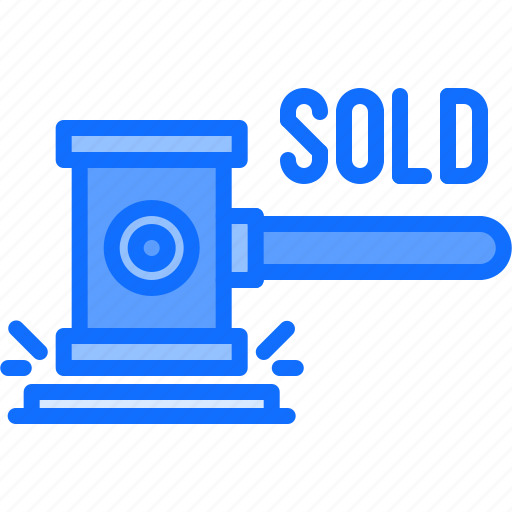 Sold, hammer, auction, house icon - Download on Iconfinder