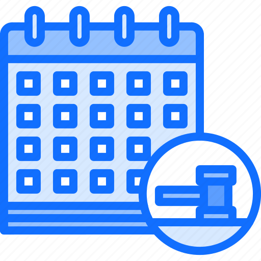 Calendar, date, hammer, auction, house icon - Download on Iconfinder