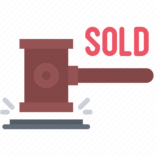 Sold, hammer, auction, house icon - Download on Iconfinder