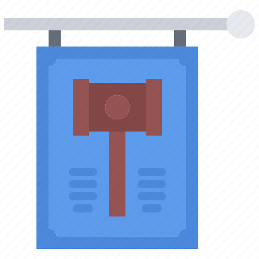 Signboard, hammer, auction, house icon - Download on Iconfinder
