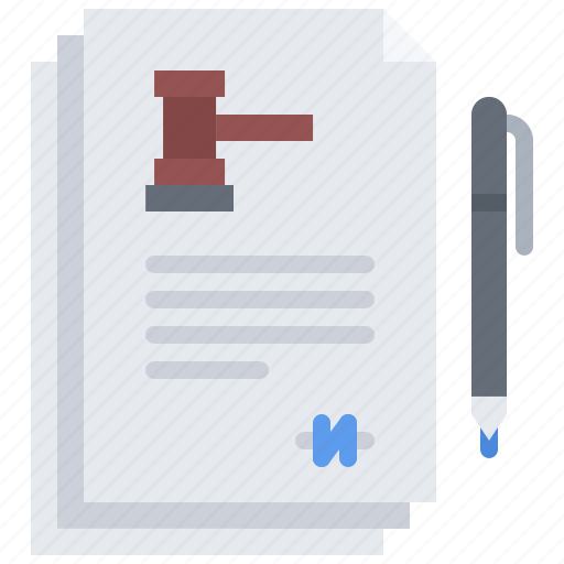 Hammer, contract, document, signature, pen, auction, house icon - Download on Iconfinder