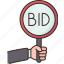bids, paddle, auction, sale, marketing 