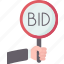bids, paddle, auction, sale, marketing 