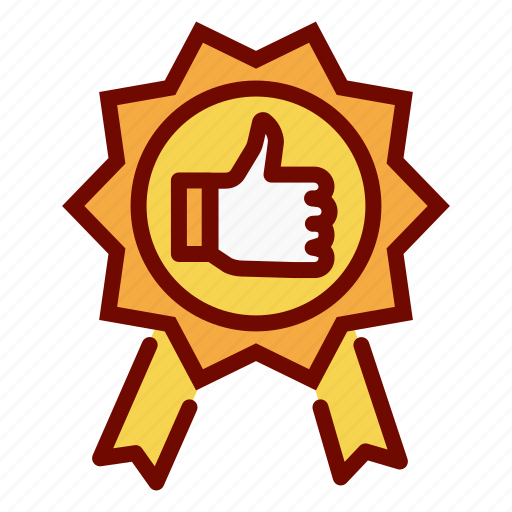 Guarantee, medal, reward, tag, thumb, up, winning icon - Download on Iconfinder