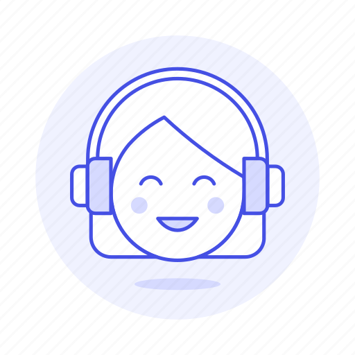 Audio, audiobook, ear, female, headphones, headsets, listening icon - Download on Iconfinder